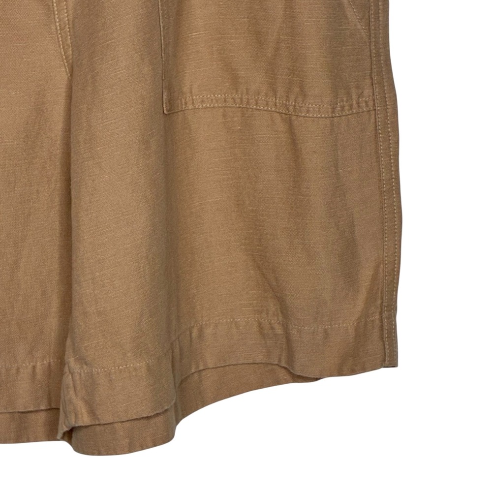 Soft Surroundings Womens Medium Tan Ojai Shorts High Rise Linen Retro Preppy - Picture 5 of 8